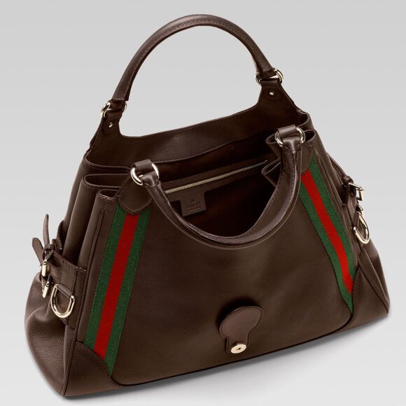 Gucci Heritage Web Leather Shoulder Bag - Picture 12 of 16